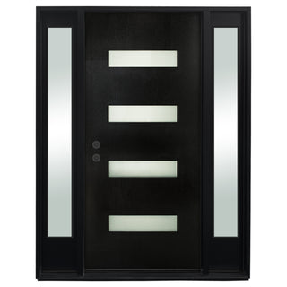 Entry Door 4-Lite 1-Panel with Two 1-Lite Sidelites