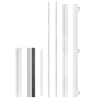 Complete Pre-Drilled Front Door Frame Kit – Vinyl Jamb with Brickmould, Sill & Hinges (Fits 36" x 80")