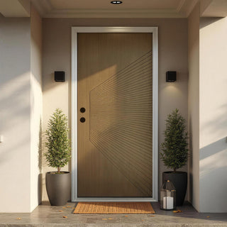 36" x 80" Black Fiberglass Entry Door, Pre-Primed Frame, Exterior Front Door with Knock-Down Easy Installation