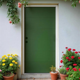 Framewell 36''*80'' Textured Fiberglass Entry Door with Brickmould, Finished Knock-Down Fiberglass Door