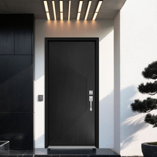 FRAMEWELL 36 x 80 Antique Brass Metallic Finished Fiberglass Entry Door with Brickmould, High Quality Vinyl Frame