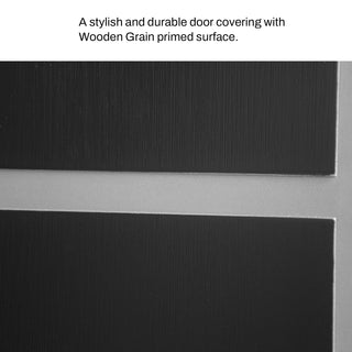 36" x 80" Fiberglass Front Entry Door, Contemporary Black Front Door and Frosted Glass, Knock Down Exterior Door with Vinyl Frame