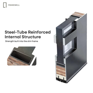 32x96/36x96 Slim‑Line 4‑Pane Low-E Clear Glass Entry Door Kit, Knock‑Down Vinyl Frame with Hinges, Threshold, Door Shoe