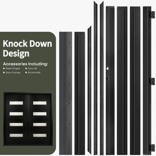 74" x 82" Fiberglass Double Entry Door 4-Lite 1-Panel Smooth Finish