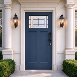 36 x 80 Front Door Kit, Smooth Texture Knock‑Down Vinyl Frame with Brickmould, Hinges, Threshold