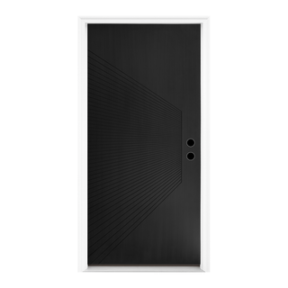 FRAMEWELL 36 x 80 Antique Brass Metallic Finished Fiberglass Entry Door with Brickmould, High Quality Vinyl Frame