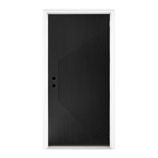 FRAMEWELL 36 x 80 Antique Brass Metallic Finished Fiberglass Entry Door with Brickmould, High Quality Vinyl Frame