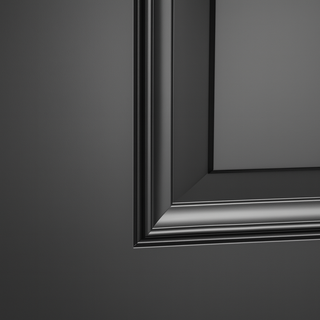 FRAMEWELL 36 x 80 Black Smooth Finished Fiberglass Entry Door with Brickmould, High Quality Vinyl Frame