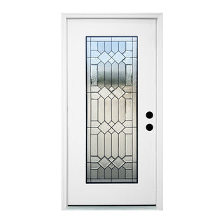 FRAMEWELL 36 X 80  Decorative Glass Fiberglass Knock-down Door