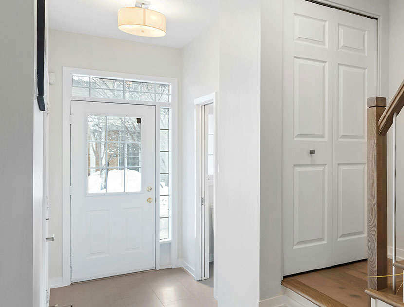 FRAMEWELL 36 x 80 Fiberglass Entry Door with Brickmould, Primed Wooden Grain Review