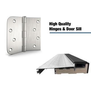 FRAMEWELL 36 X 80  Decorative Glass Fiberglass Knock-down Door