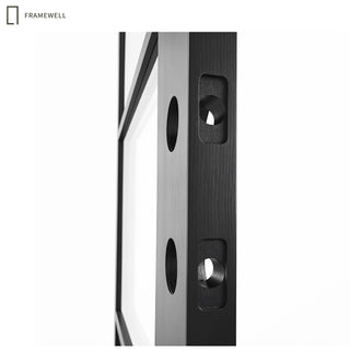 42 x 96 Modern Minimalist French 8-Lite Low-E Double Pane Clear Glass Entry Door Kit, Knock‑Down Vinyl Frame with Hinges, Threshold, Door Shoe