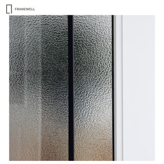 36 x 80 Smooth Fiberglass Entry Door Kit,  Knock-Down Vinyl Frame with Brickmould, Hinges, Threshold, 3/4-Lite Clouded Privacy Glass