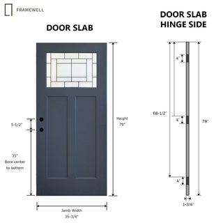 36 x 80 Front Door Kit, Smooth Texture Knock‑Down Vinyl Frame with Brickmould, Hinges, Threshold