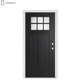36''×80'' Fiberglass Entry Door – Left-Hand Inswing, White Primed, Brickmould