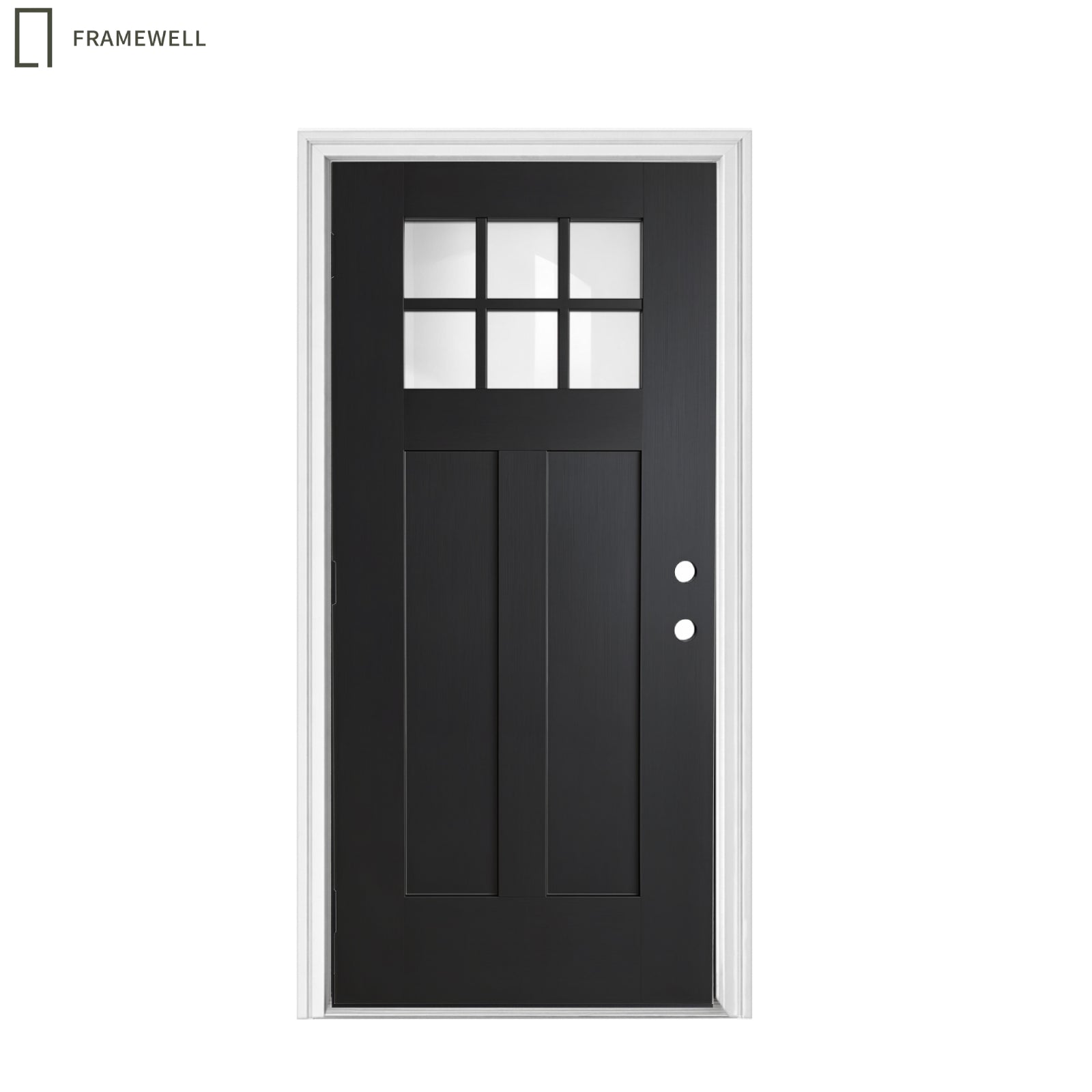 36''×80'' Fiberglass Entry Door – Left-Hand Inswing, White Primed, Brickmould