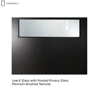 Contemporary Modern 4-Lite Fiberglass Entry Door Slab – Pre-Bored with Privacy Glass