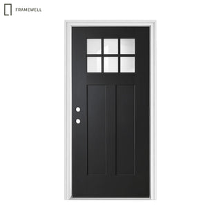 32x80/36 x 80 Front Door Kit, Knock‑Down Vinyl Frame with Brickmould, Hinges, Threshold