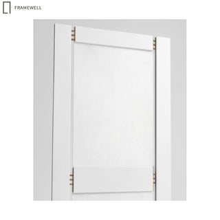 3"or 5"-Panel Shaker Style White Primed Solid Core Swing Door Slab, NOT Pre-drilled and NOT Included Hardware, Pre-Assembled Interior Door for bedrooms, pantries, bathrooms, laundry rooms, closets and wine cabinets