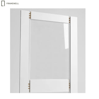 1-Lite Frosted Glass Shaker Style White Primed Solid Core Swing Door Slab, NOT Pre-drilled and NOT Included Hardware, Pre-Assembled Interior Door for bedrooms, pantries, bathrooms, laundry rooms, closets and wine cabinets